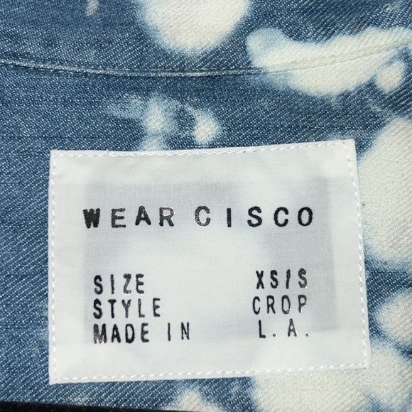 WEAR CISCO Unisex Tie Dye Denim Chambray Top Shirt Jacket, Size XS/S, NWT - Picture 4 of 8